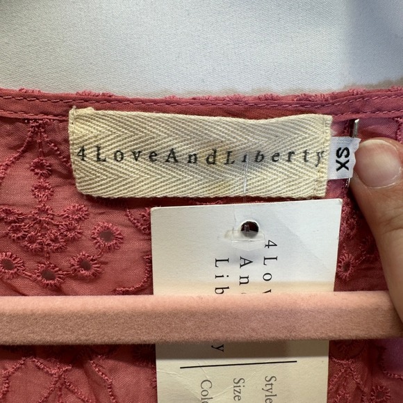 4 Love and Liberty Johnny Was Dress XS Pink Silk Eyelet Sleeveless New No Lining - Picture 4 of 8